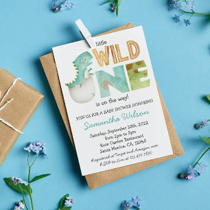 Wild Jurassic Dinosaur Baby shower Kaart