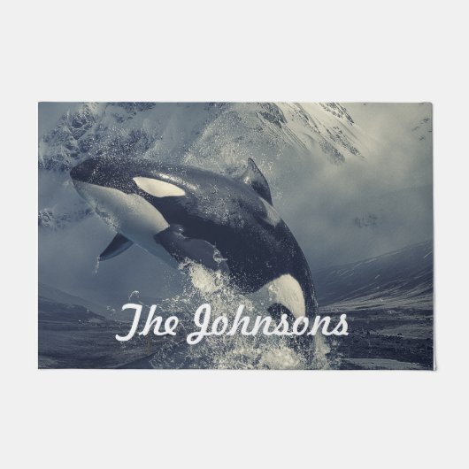 Wild Killer Whale Jumping Deurmat (Voorkant)