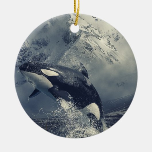 Wild Killer Whale Jumping Keramisch Ornament (Voorkant)