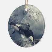 Wild Killer Whale Jumping Keramisch Ornament (Links)