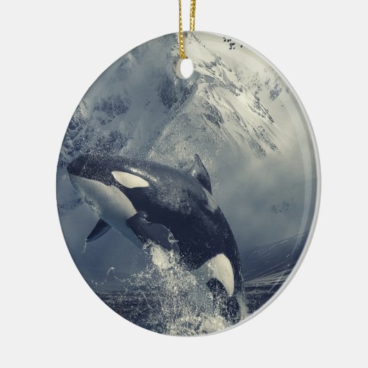 Wild Killer Whale Jumping Keramisch Ornament (Links)