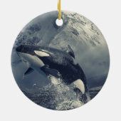 Wild Killer Whale Jumping Keramisch Ornament (Achterkant)
