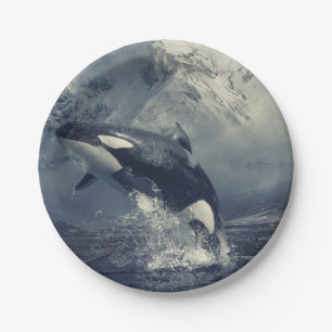 Wild Killer Whale Jumping Papieren Bordje
