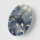 Wild Killer Whale Jumping Ronde Klok (Hoek)