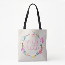 Wild kind kleurrijke waterverf art bag
