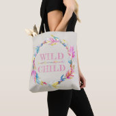 Wild kind kleurrijke waterverf art bag tote bag (Dichtbij)