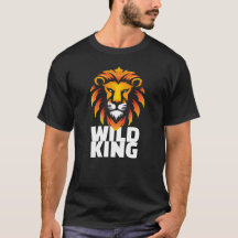 WILD KING Graphic T-shirt – Flat Lion Head Design
