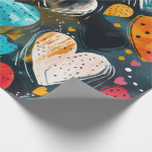 Wild, kleurrijk hart cadeaupapier (Hoek)