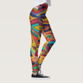 wild kleurrijk, origineel, geometrisch ontwerp leggings (Rechts)