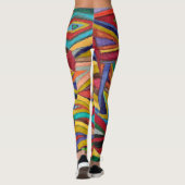wild kleurrijk, origineel, geometrisch ontwerp leggings (Achterkant)
