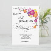 Wild Kleurrijke Bloem Uitnodiging Kaart (Staand voorkant)