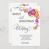 Wild Kleurrijke Bloem Uitnodiging Kaart (Voorkant / Achterkant)