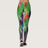 Wild Kleurrijke Konijnenpatroon Leggings (Achterkant)