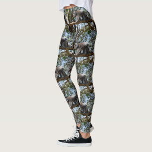 Wild Koala Beer loopt op een boomafdeling, Leggings