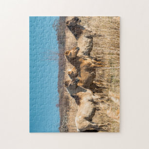 Wild Konik ponies Wicken Fen Cambridgeshire Vereni Legpuzzel