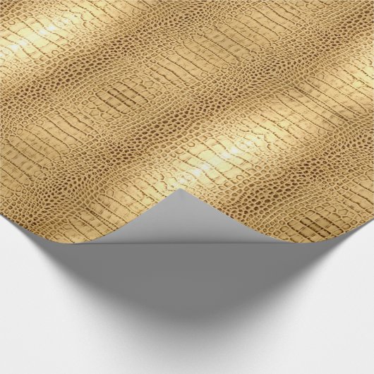  wild krokodilleder met bruine alligator cadeaupapier (Hoek)