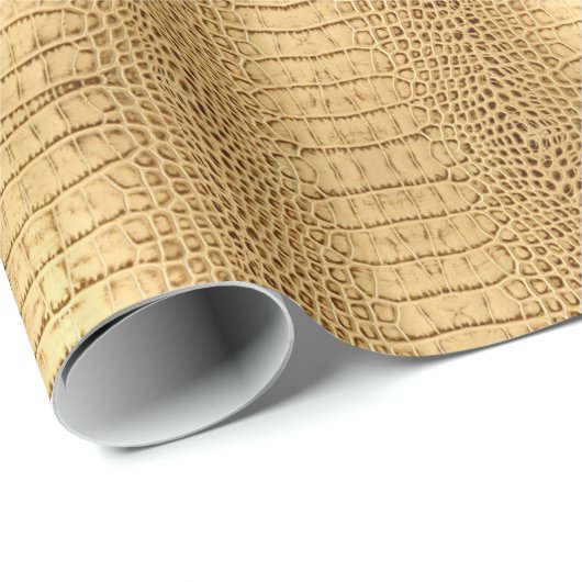  wild krokodilleder met bruine alligator cadeaupapier (Rol Hoek)