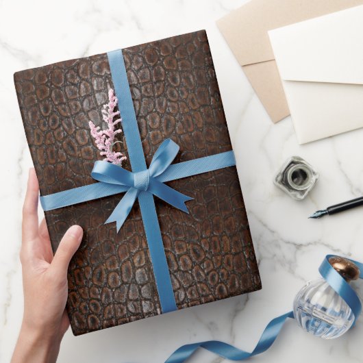 wild krokodilleder met bruine alligator cadeaupapier (Geschenken)