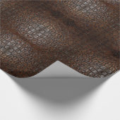  wild krokodilleder met bruine alligator cadeaupapier (Hoek)