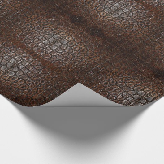  wild krokodilleder met bruine alligator cadeaupapier (Hoek)