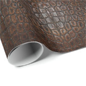 wild krokodilleder met bruine alligator cadeaupapier (Rol Hoek)