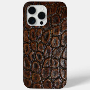  wild krokodilleder met bruine alligator iPhone 15 pro max hoesje