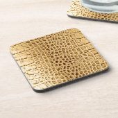  wild krokodilleder met bruine alligator drankjes onderzetter (Linkerzijde)