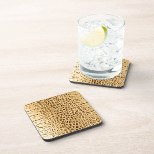  wild krokodilleder met bruine alligator drankjes onderzetter