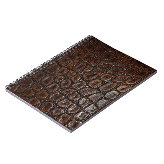  wild krokodilleder met bruine alligator notitieboek (Linkerzijde)
