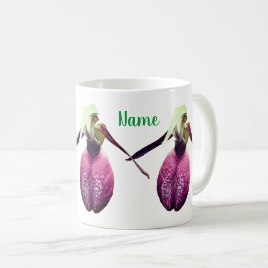 Wild Lady Slipper Flower Personalized Koffiemok (Voorkant rechts)