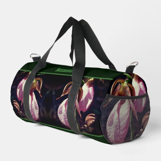 Wild Lady Slipper Orchid Flowers gepersonaliseerd Plunjezak (Rechterhoek)