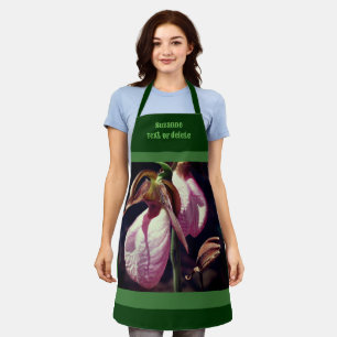 Wild Lady Slipper Orchid Flowers gepersonaliseerd Schort