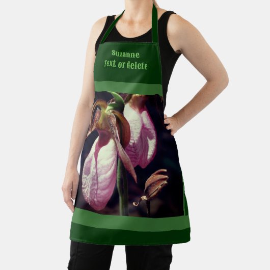 Wild Lady Slipper Orchid Flowers gepersonaliseerd Schort (Insitu)