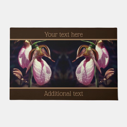 Wild Lady Slipper Orchids sluit persoonlijke aanbi Deurmat (Voorkant)