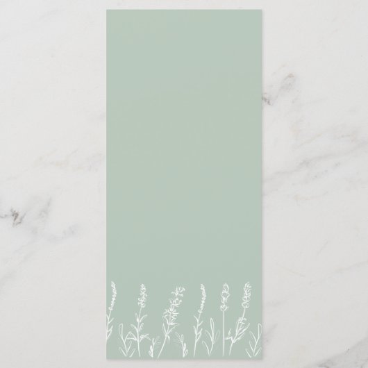 Wild Lavender Wedding Flat Menu (Achterkant)