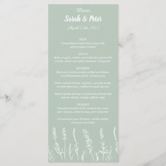 Wild Lavender Wedding Flat Menu