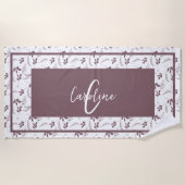 Wild Leaf Doodles Monogram Strandlaken (Voorkant)