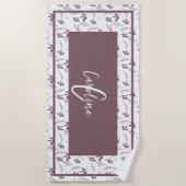 Wild Leaf Doodles Monogram Strandlaken (Voorkant)