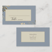 Wild Leaves Dusty Blue Floral Bruiloft Plaatskaartje (Voorkant / Achterkant)