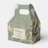 Wild Leaves Sage Groen Bloemen Bruiloft Bedankdoosjes (Achterkant)