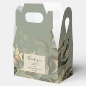 Wild Leaves Sage Groen Bloemen Bruiloft Bedankdoosjes (Geopend)