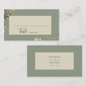 Wild Leaves Sage Groen Bloemen Bruiloft Plaatskaartje (Voorkant / Achterkant)
