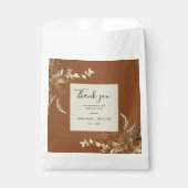 Wild Leaves Terra Cotta Bloemenbruiloft Bedankzakje (Voorkant)