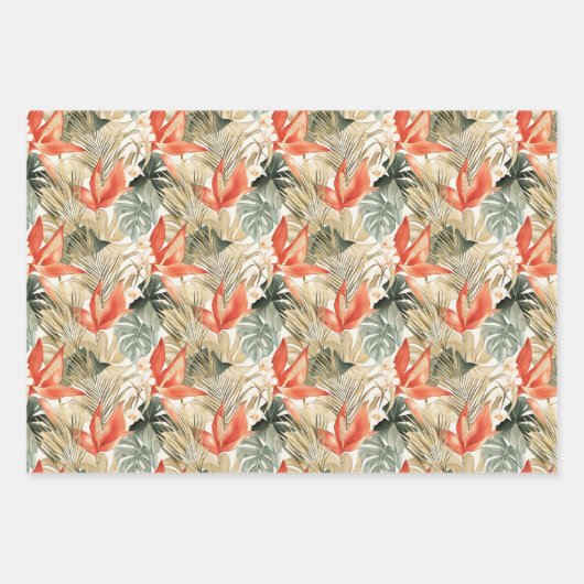 Wild Leopard Animal Floral Oerwoud Verjaardag Inpakpapier Vel (Voorkant 2)