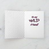 WILD Leopard Birthday Kaart Roze (Binnen)