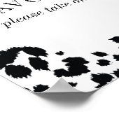 Wild Leopard Black White Favors Sign Poster (Hoek)