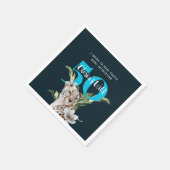 Wild Leopard Blue 50ste verjaardag Grappig Servet (Hoek)