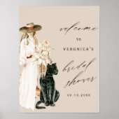 Wild Leopard Boho Lady Vrijgezellenfeest Welkom Poster (Voorkant)