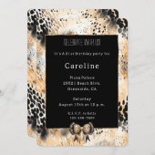 Wild Leopard Bow Animal Print Verjaardag Kaart (Voorkant / Achterkant)