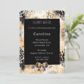 Wild Leopard Bow Animal Print Verjaardag Kaart (Staand voorkant)